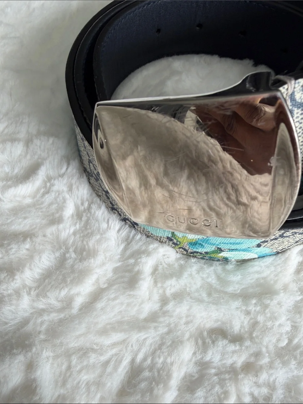 Gucci GG Supreme Floral Print Belt Men’s Size 105/42